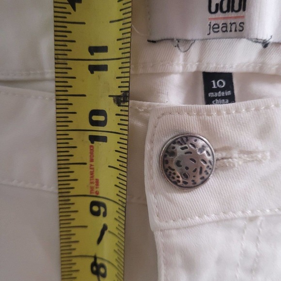 🐑EUC-CAbi Women's Cream Straight Leg Jeans - Picture 7 of 13